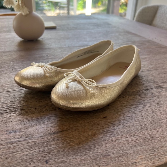 J CREW Crewcuts Women Metallic Gold Ballet Flats - Size K5 / 37 EU / 6.5 US - Picture 5 of 11
